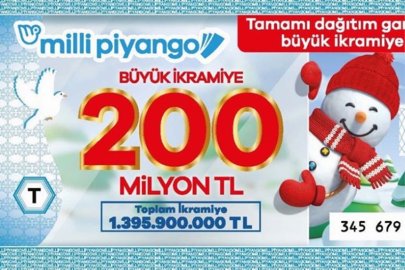 Yılbaşında dağıtım garantili büyük ikramiye 200 milyon TL!