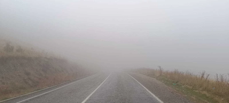 Yoğun sis nedeniyle Sincik karayolunda görüş mesafesi tehlikeli derecede azaldı  - Videolu Haber