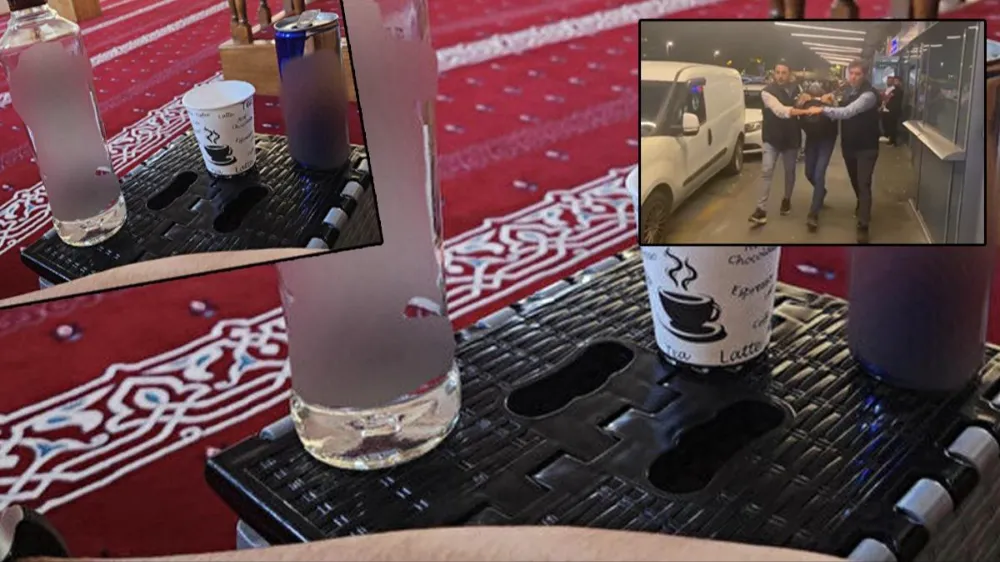Çirkin provokasyon: Camide içki içip fotoğrafını paylaşan şahıs yakalandı