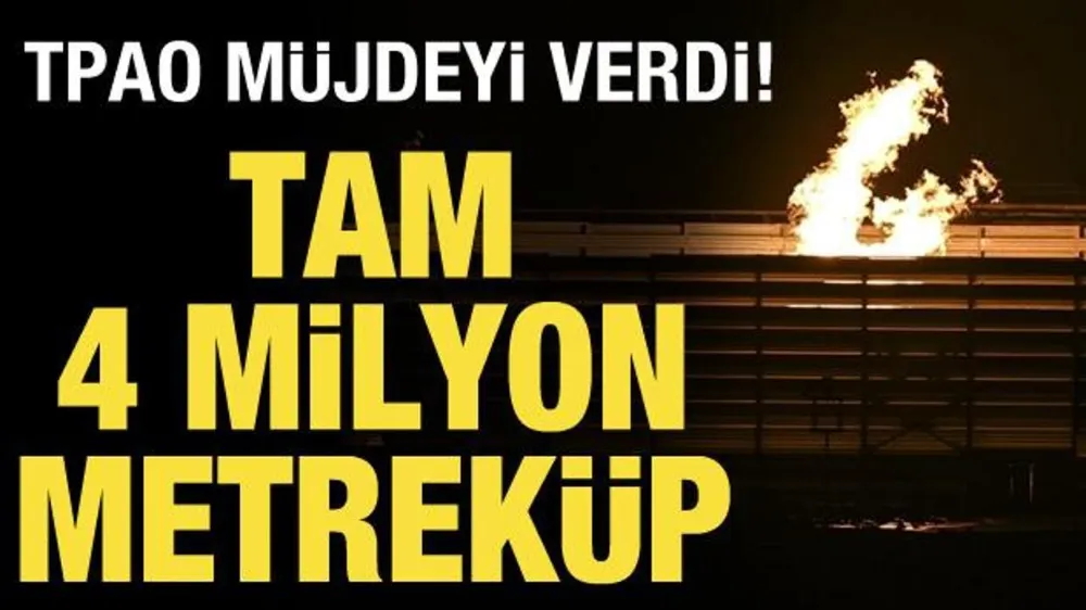 TPAO müjdeyi verdi! Tam 4 milyon metreküp