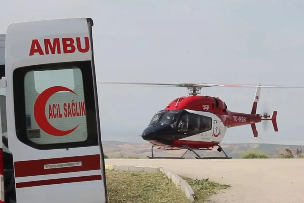 Hava ambulansı 88 Yaşındaki Emay geçiren Hasta için havalandı