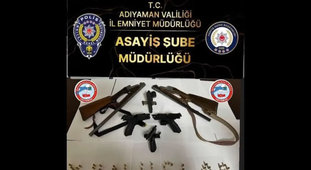 Kahta’da Asayiş Uygulamasında Silah ve Fişek Ele Geçirildi